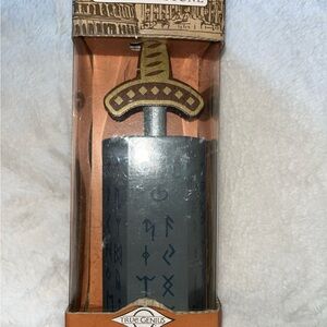 Decorative Sword Accent in Gray and Brown